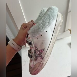 Golden Goose Deluxe Brand Super-Star Patch Slippers preowned excellent condition